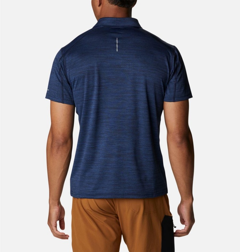 Navy Men's Columbia Alpine Chill Zero Polo Shirt | LJWEK-3109