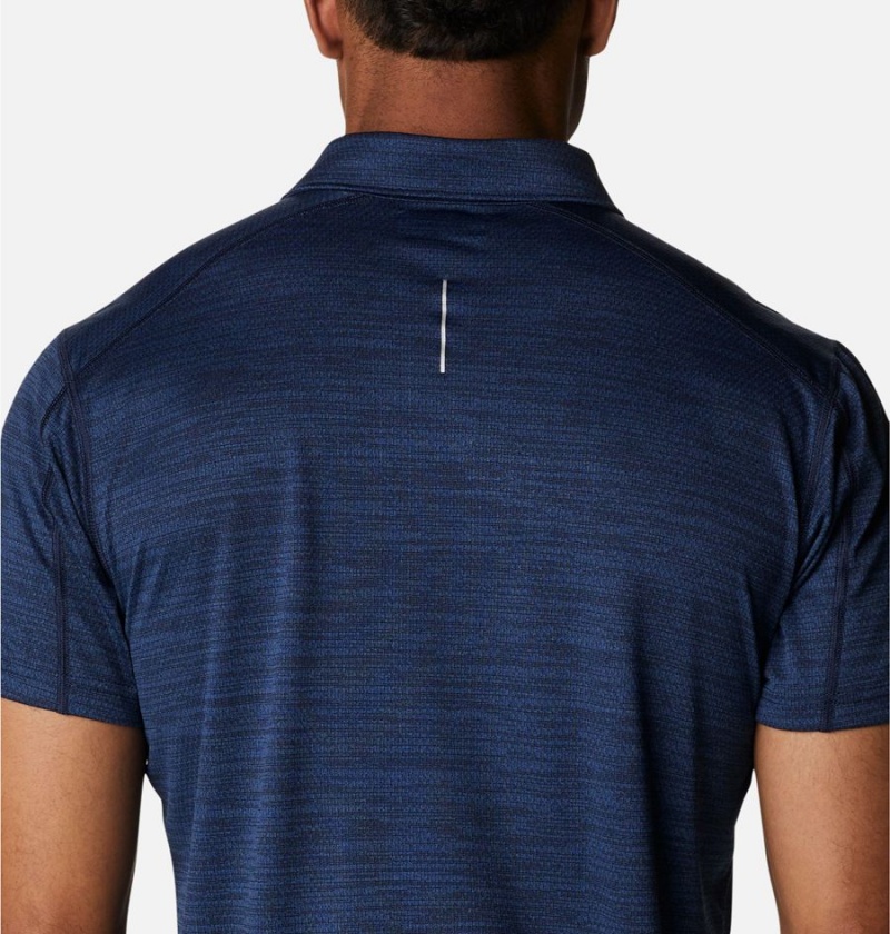 Navy Men's Columbia Alpine Chill Zero Polo Shirt | LJWEK-3109