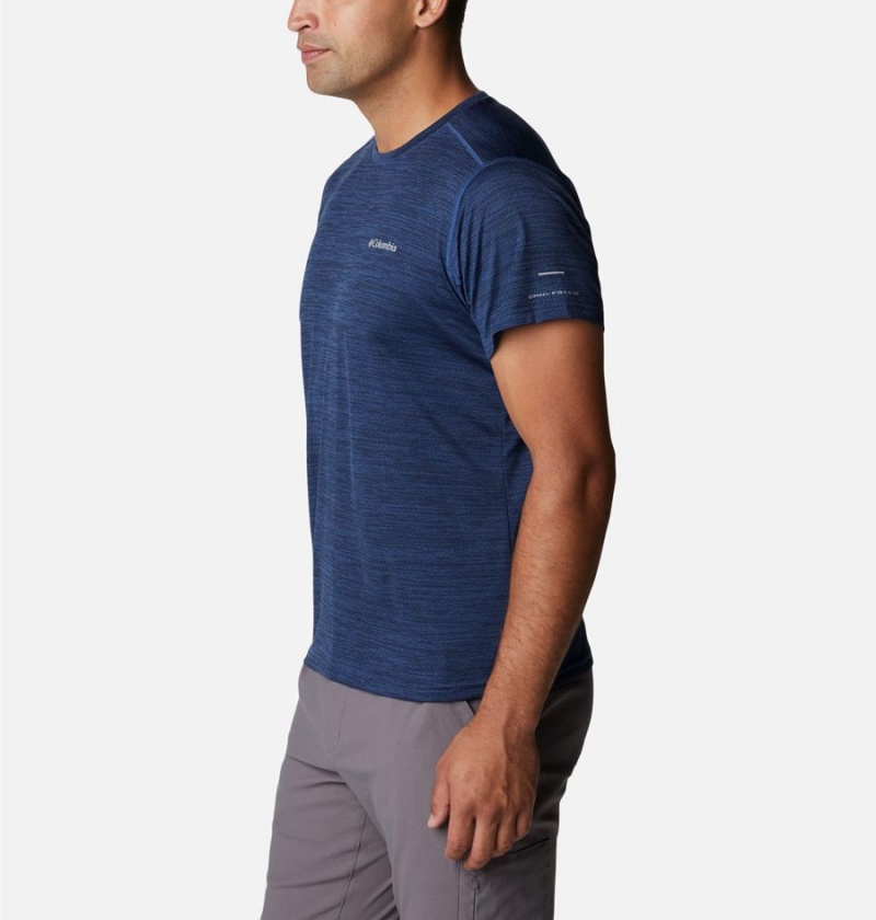 Navy Men's Columbia Alpine Chill Zero Short Sleeve Crew T-Shirt | CBANM-6382