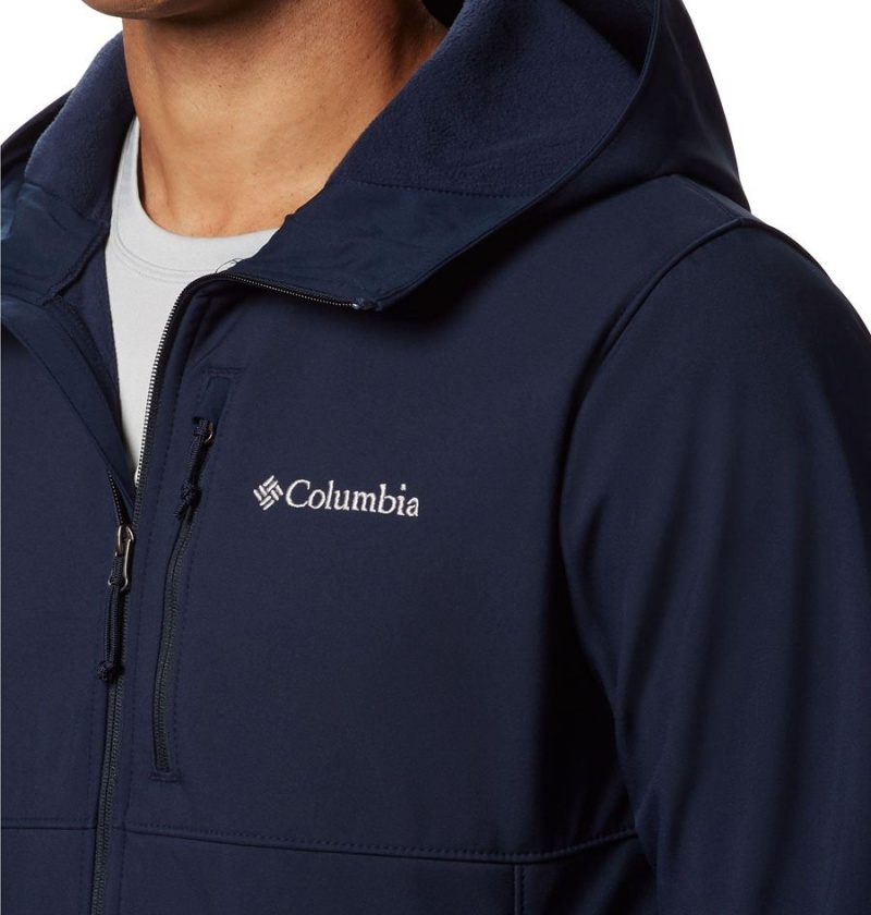 Navy Men's Columbia Ascender Hooded Softshell Jackets | REOVL-5843