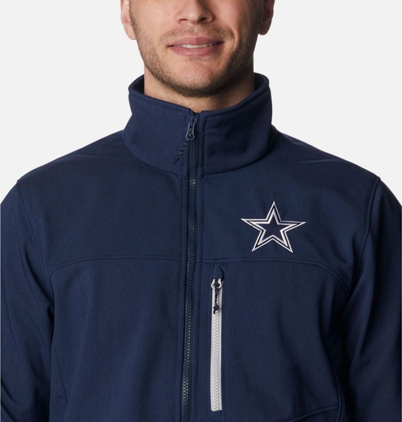 Navy Men's Columbia Ascender II - Dallas Cowboys Softshell Jackets | JQAIF-0731