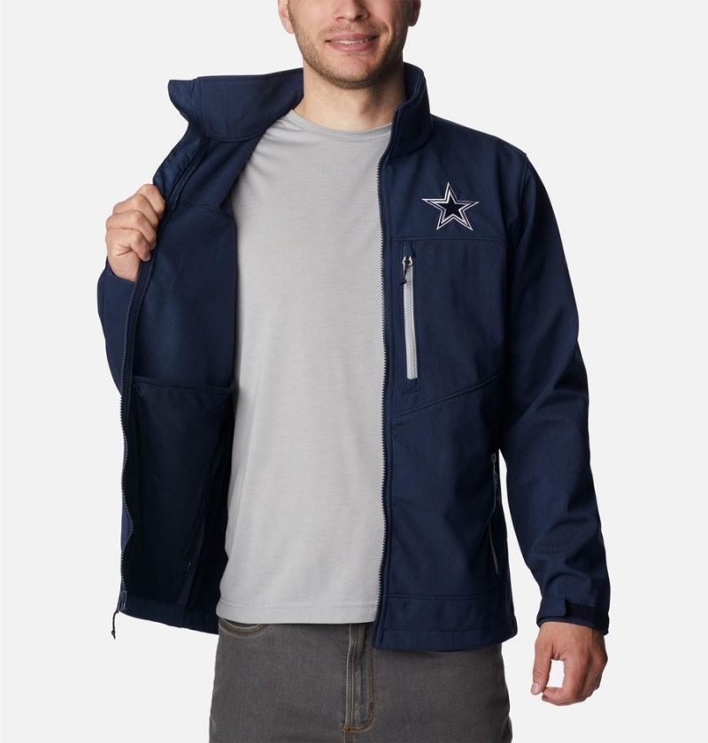 Navy Men's Columbia Ascender II - Dallas Cowboys Softshell Jackets | JQAIF-0731