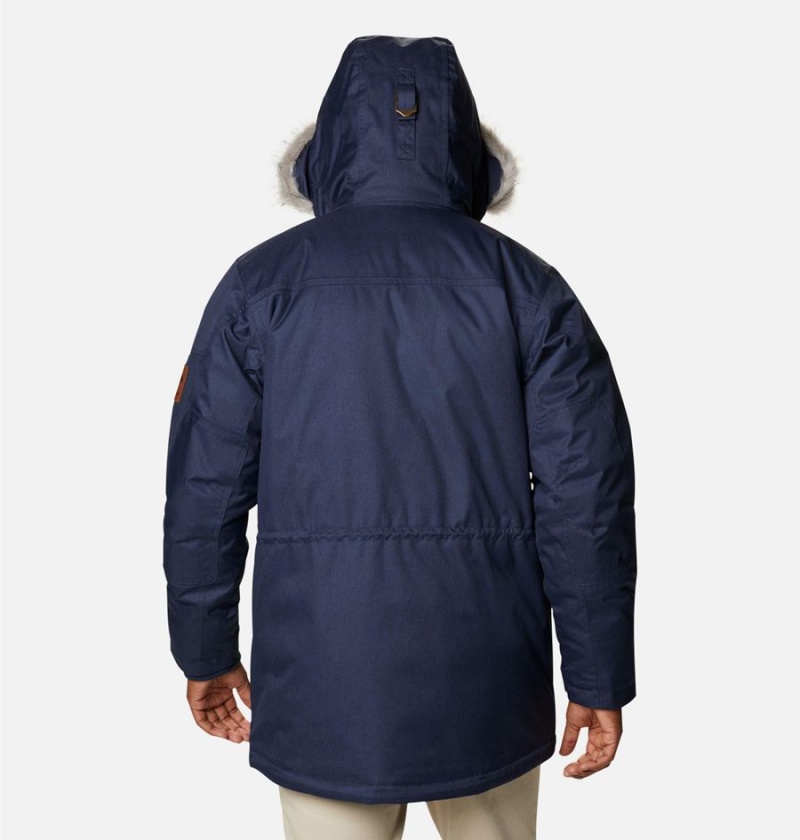 Navy Men's Columbia Barlow Pass 550 TurboDown Coats | WDZOS-1325