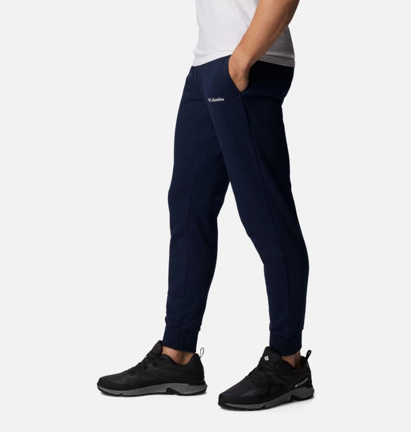 Navy Men's Columbia CSC Logo Fleece Jogger II Pants | YLBXZ-2041