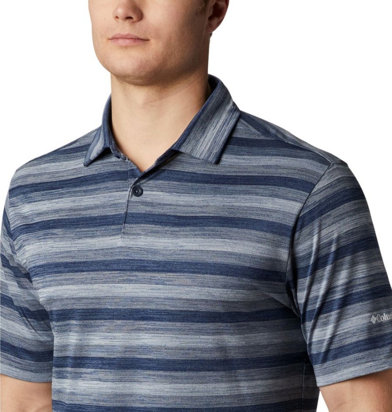 Navy Men's Columbia Chatter Golf Polo Shirt | BSRPZ-3280