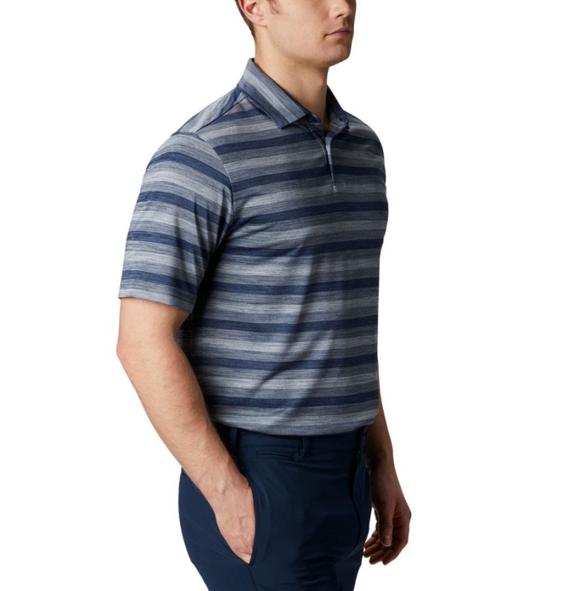 Navy Men's Columbia Chatter Golf Polo Shirt | BSRPZ-3280