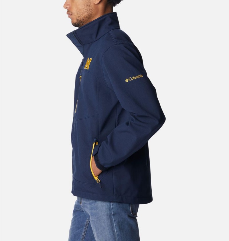 Navy Men's Columbia Collegiate Ascender II - Michigan Softshell Jackets | CSDAF-0527