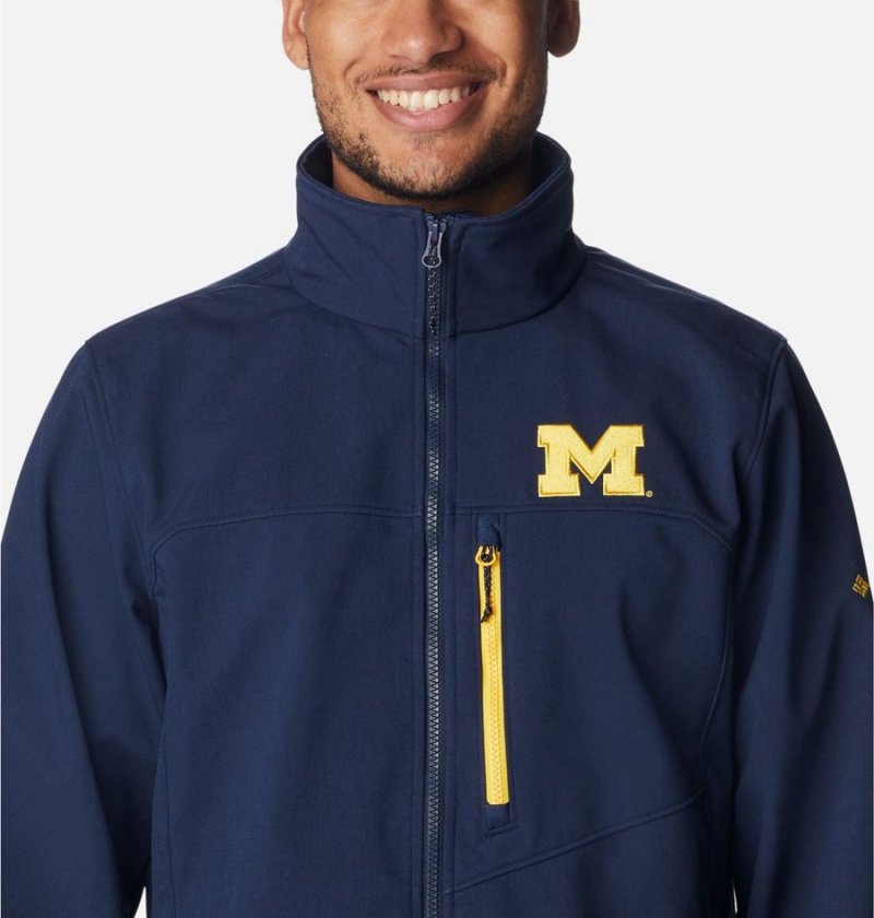 Navy Men's Columbia Collegiate Ascender II - Michigan Softshell Jackets | CSDAF-0527