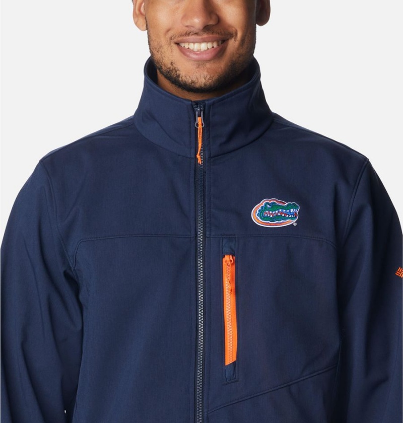 Navy Men's Columbia Collegiate Ascender II - Florida Softshell Jackets | HTLRG-5943