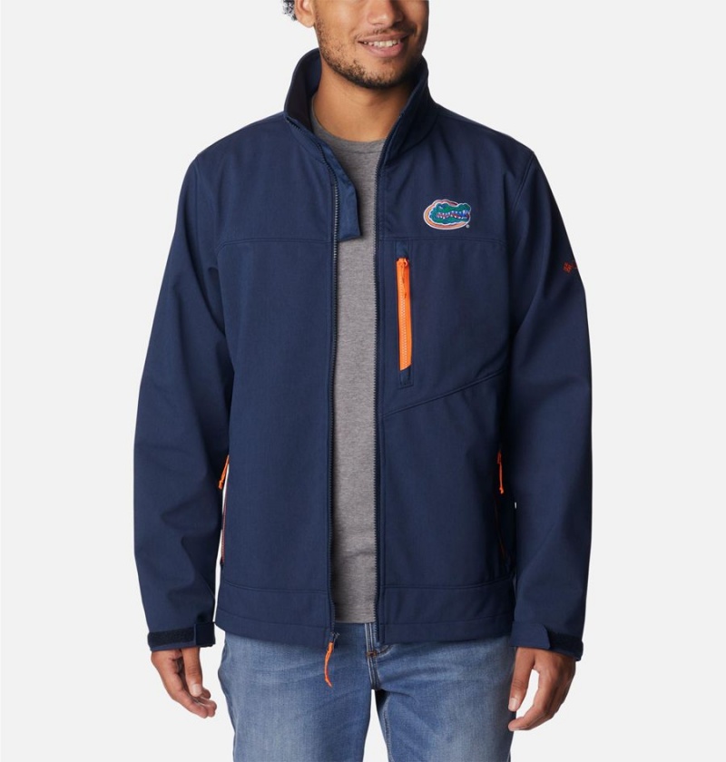 Navy Men's Columbia Collegiate Ascender II - Florida Softshell Jackets | HTLRG-5943