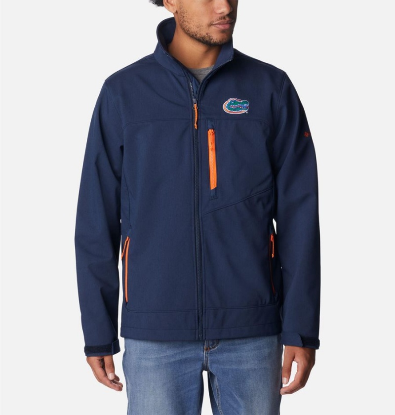 Navy Men\'s Columbia Collegiate Ascender II - Florida Softshell Jackets | HTLRG-5943