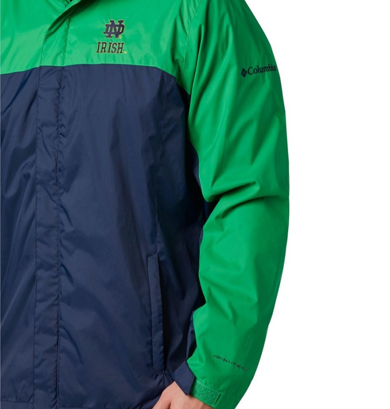 Navy Men's Columbia Collegiate Glennaker Storm - Notre Dame Rain Jacket | GAWCI-0149