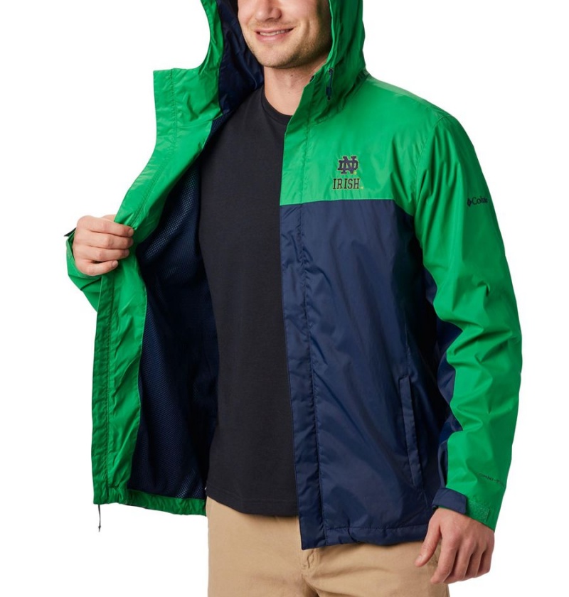 Navy Men's Columbia Collegiate Glennaker Storm - Notre Dame Rain Jacket | GAWCI-0149