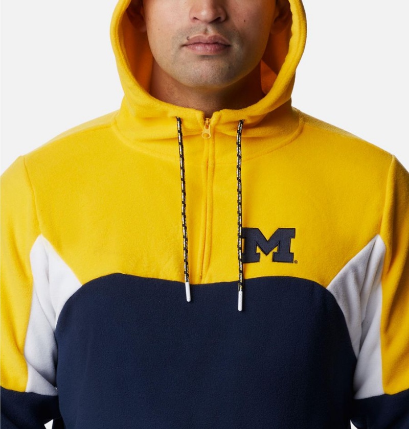 Navy Men's Columbia Collegiate Lodge Fleece - Michigan Hoodie | VTRSX-6703