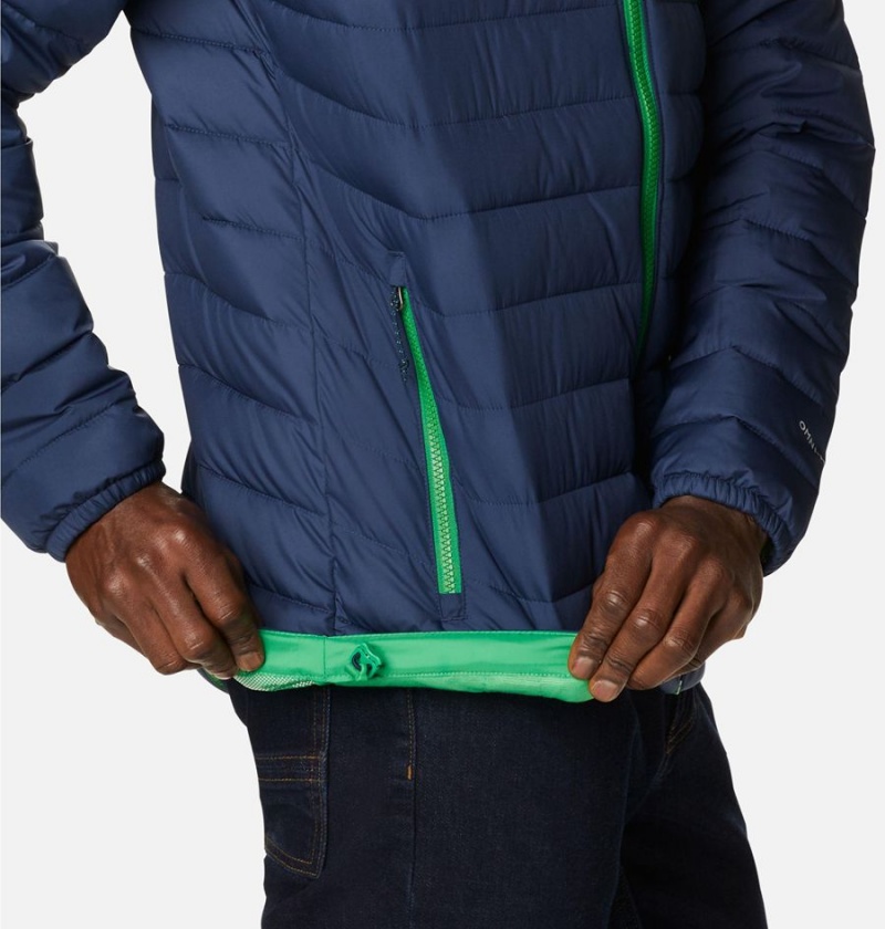 Navy Men's Columbia Collegiate Powder Lite - Notre Dame Insulated Puffer Jacket | IHYNW-2317