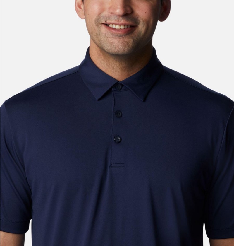 Navy Men's Columbia Drive Golf Polo Shirt | BQCYH-4153