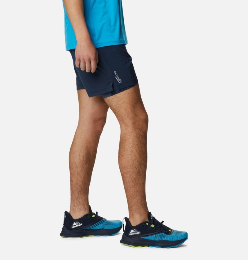 Navy Men's Columbia Endless Trail 2-in-1 Shorts | DSZXH-6195