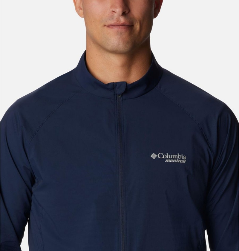 Navy Men's Columbia Endless Trail Wind Shell Jacket Windbreaker | HJGNW-2095