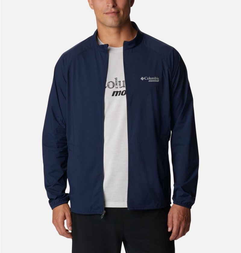 Navy Men's Columbia Endless Trail Wind Shell Jacket Windbreaker | HJGNW-2095