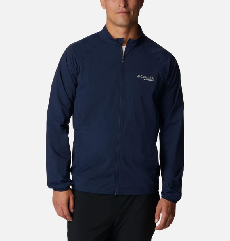 Navy Men\'s Columbia Endless Trail Wind Shell Jacket Windbreaker | HJGNW-2095