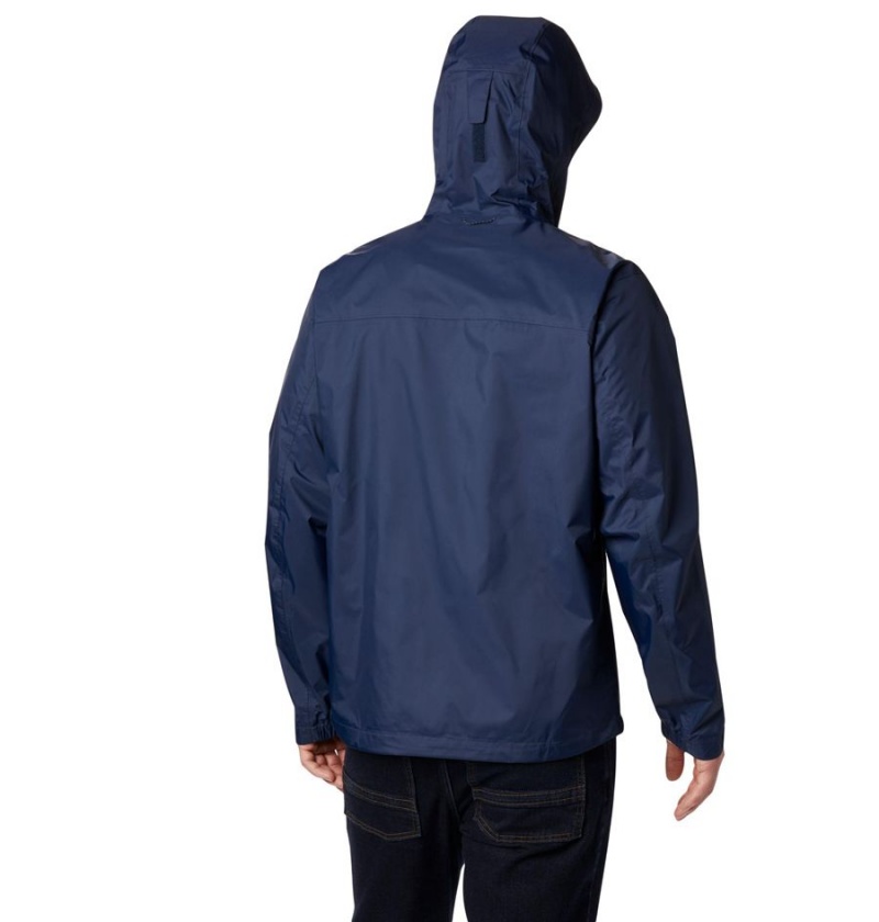 Navy Men's Columbia EvaPOURation Rain Jacket | MOQLC-1647