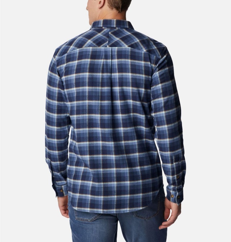 Navy Men's Columbia Flare Gun Stretch Flannel Shirt | CFNXI-3019