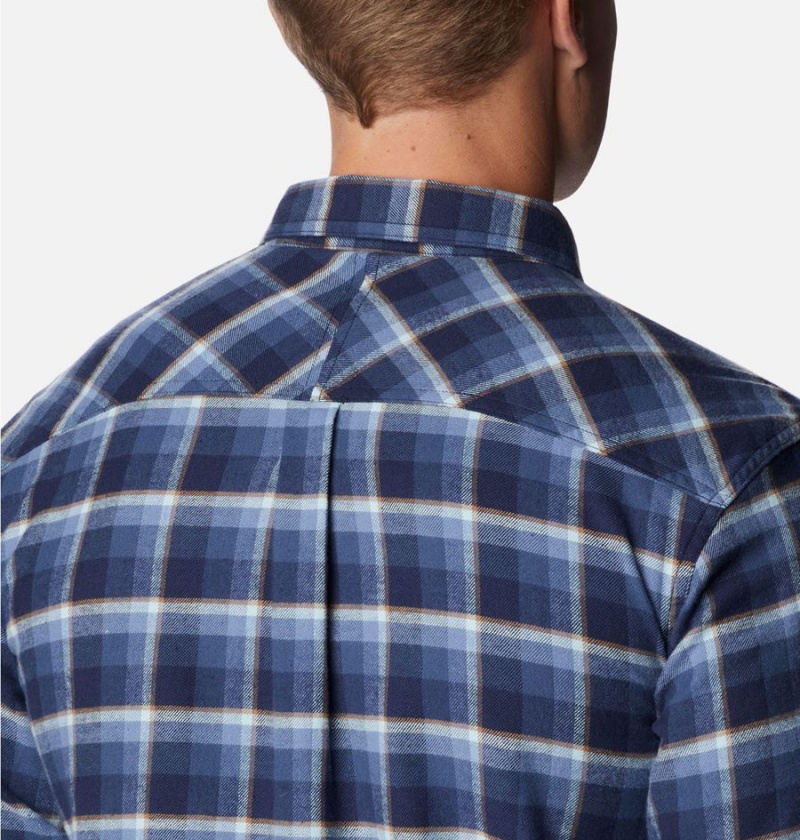 Navy Men's Columbia Flare Gun Stretch Flannel Shirt | CFNXI-3019