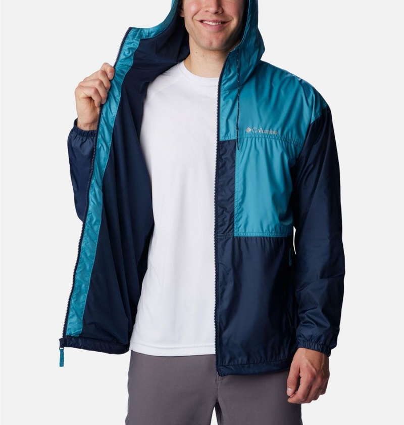 Navy Men's Columbia Flash Challenger Lined Windbreaker | WNTXP-1425