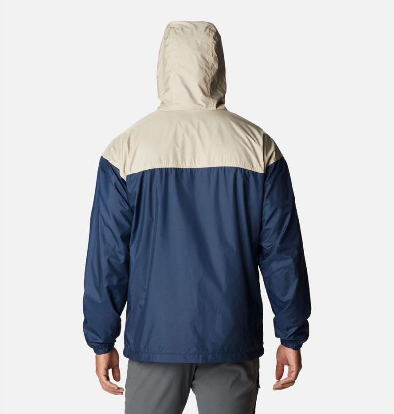 Navy Men's Columbia Flash Challenger Lined Windbreaker | RHQMV-9631