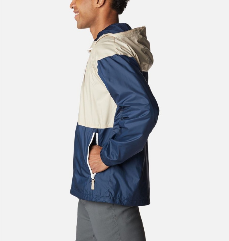 Navy Men's Columbia Flash Challenger Lined Windbreaker | RHQMV-9631