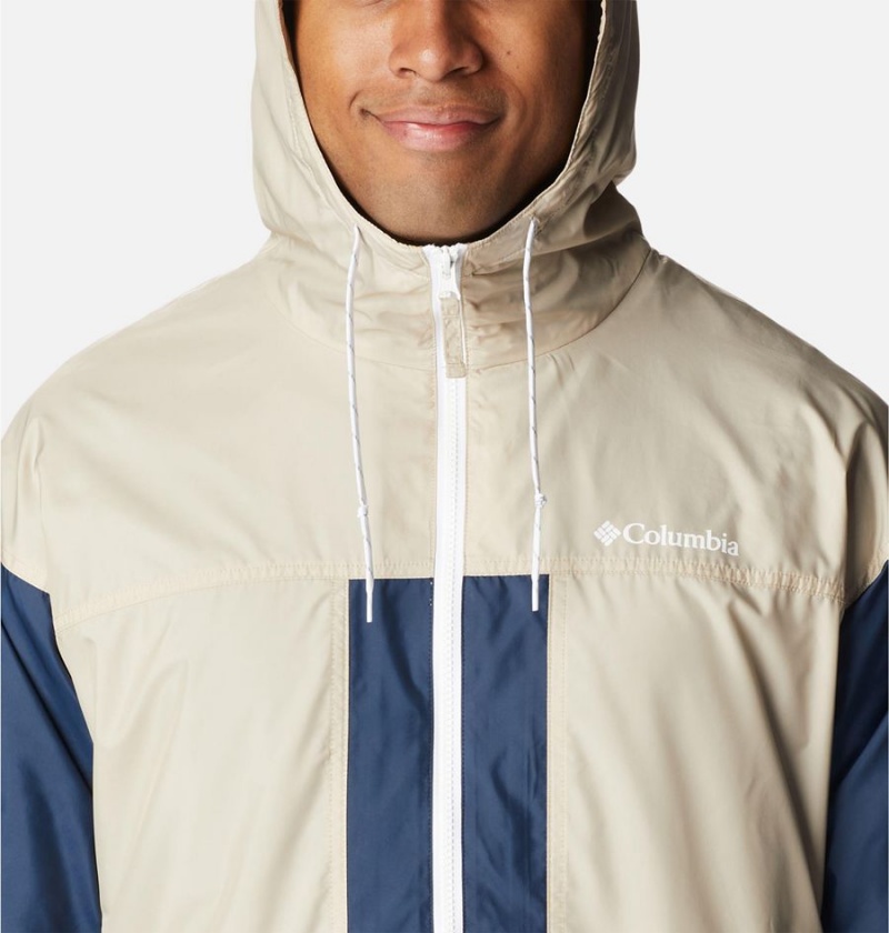 Navy Men's Columbia Flash Challenger Lined Windbreaker | RHQMV-9631