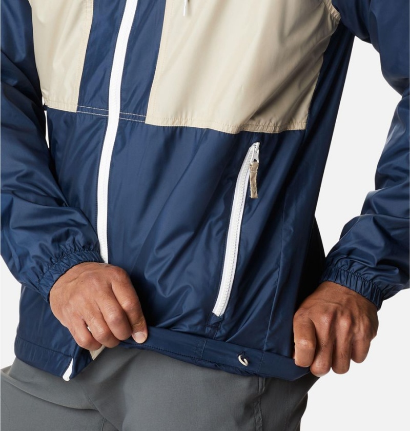 Navy Men's Columbia Flash Challenger Lined Windbreaker | RHQMV-9631