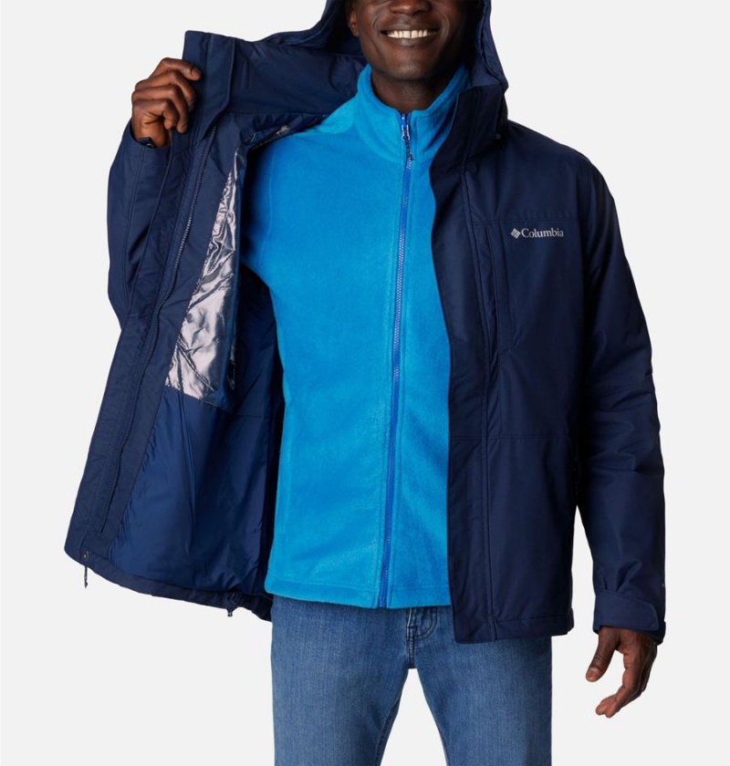 Navy Men's Columbia Gulfport Interchange 3 In 1 Jackets | XYMWJ-4325