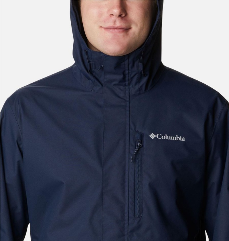 Navy Men's Columbia Hikebound Rain Jacket | CRJBY-6928