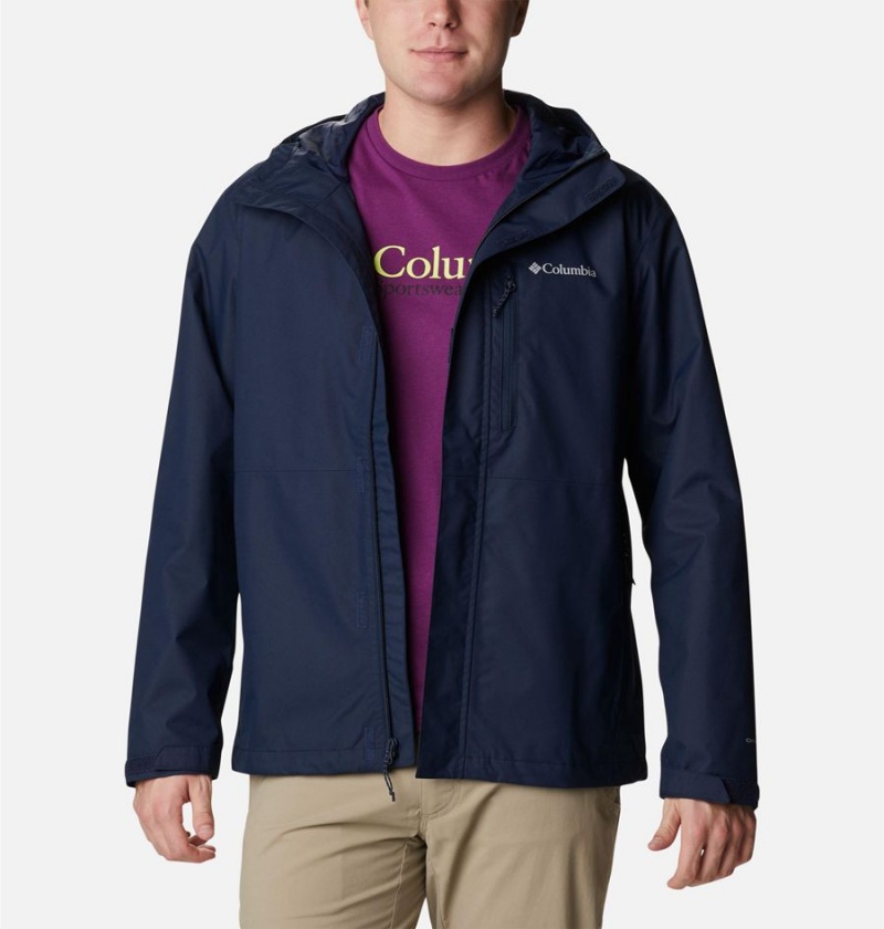 Navy Men's Columbia Hikebound Rain Jacket | CRJBY-6928