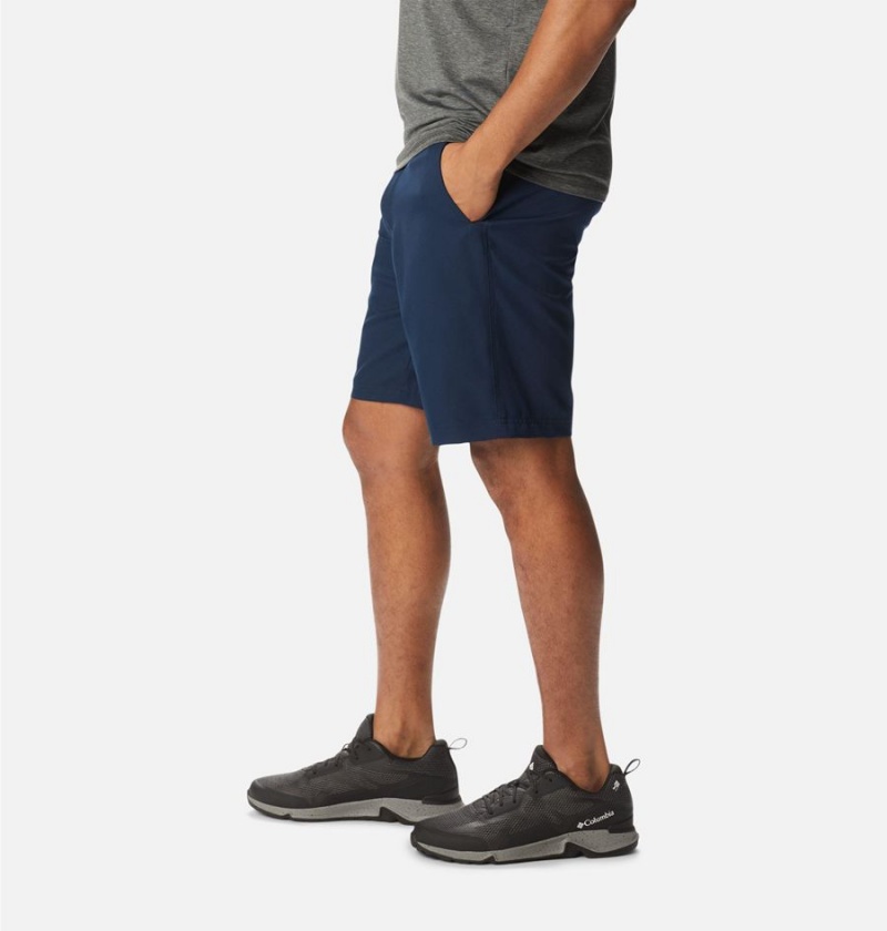 Navy Men's Columbia Iron Mountain Trail Shorts | XIUGK-9415