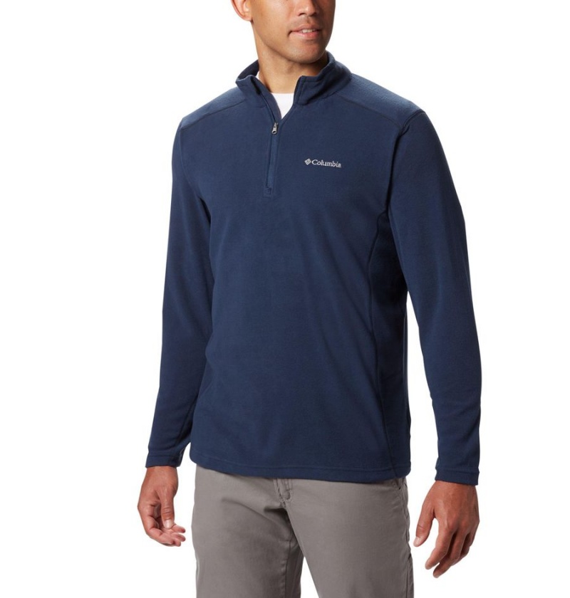 Navy Men\'s Columbia Klamath Range II Half Zip Fleece Pullover | ZINWY-2901