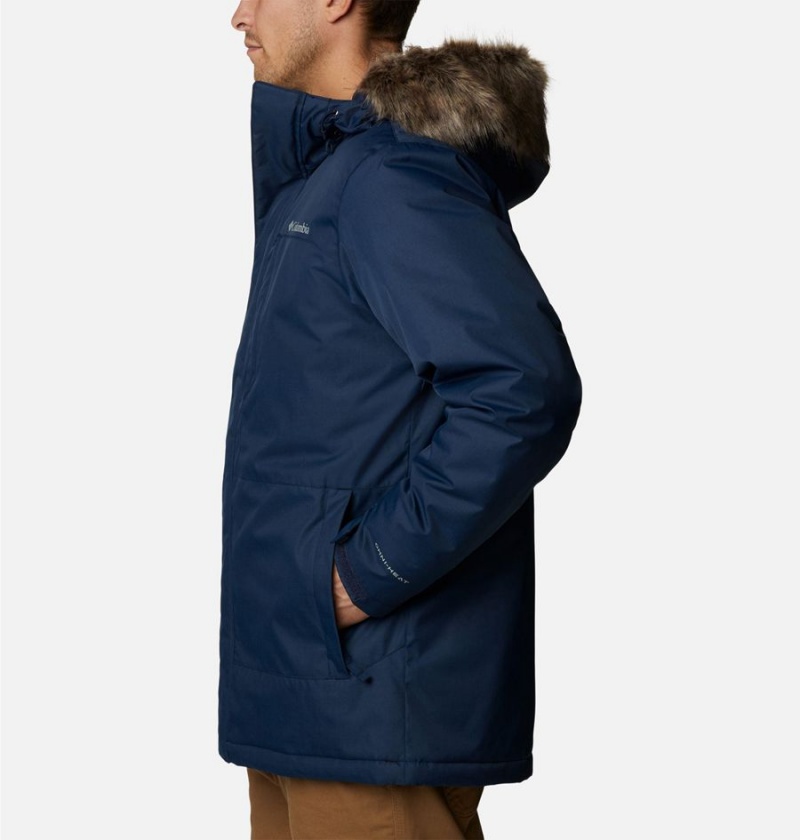 Navy Men's Columbia Leif Trail Coats | CZGJN-2746