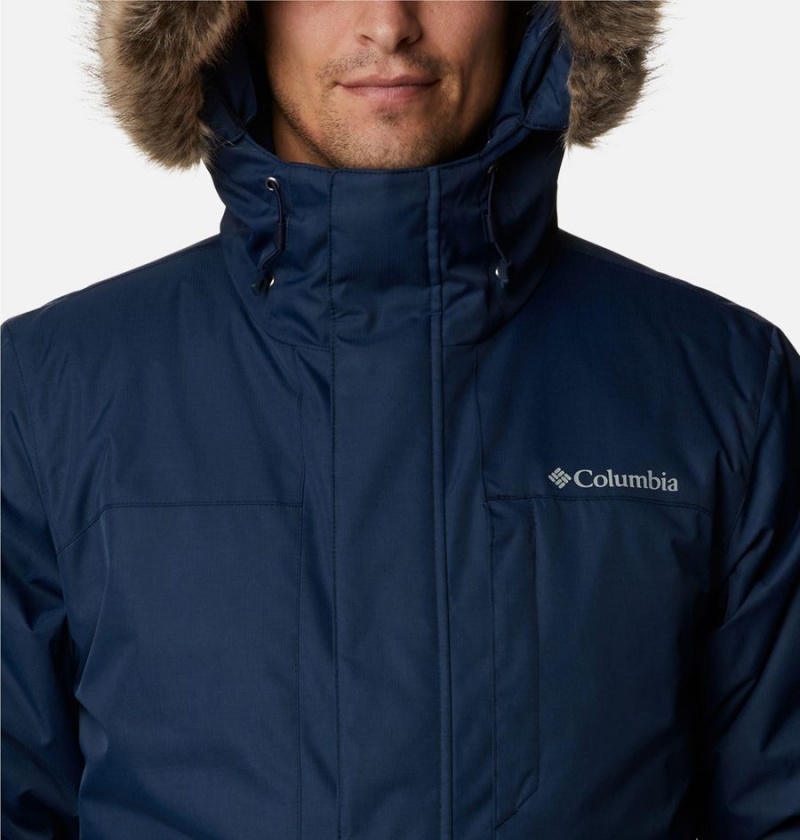 Navy Men's Columbia Leif Trail Coats | CZGJN-2746