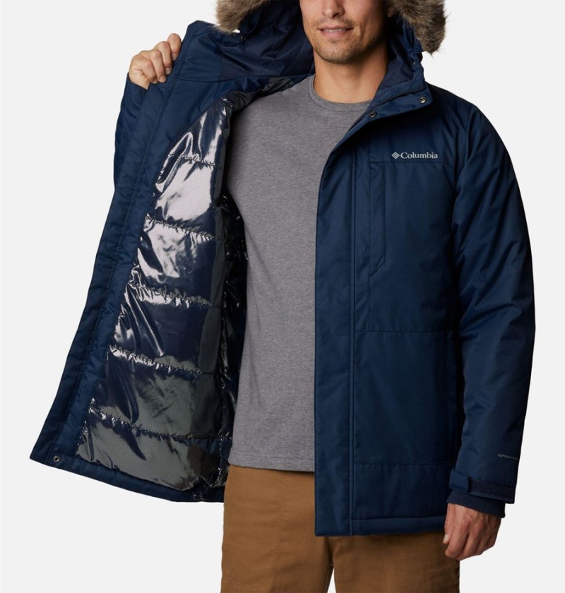 Navy Men's Columbia Leif Trail Coats | CZGJN-2746