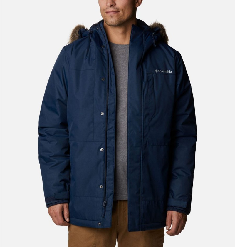 Navy Men's Columbia Leif Trail Coats | CZGJN-2746