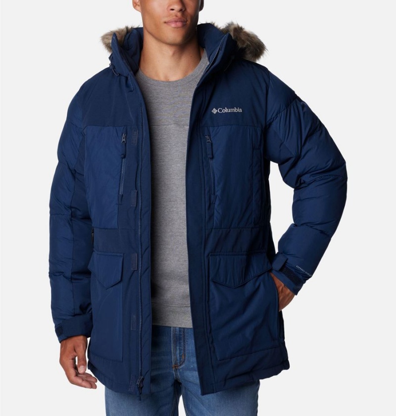 Navy Men's Columbia Marquam Peak Fusion Omni Heat Infinity Insulated Coats | BPYNJ-5249