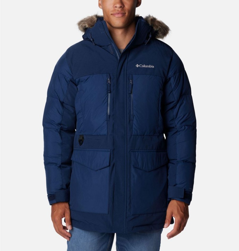 Navy Men\'s Columbia Marquam Peak Fusion Omni Heat Infinity Insulated Coats | BPYNJ-5249