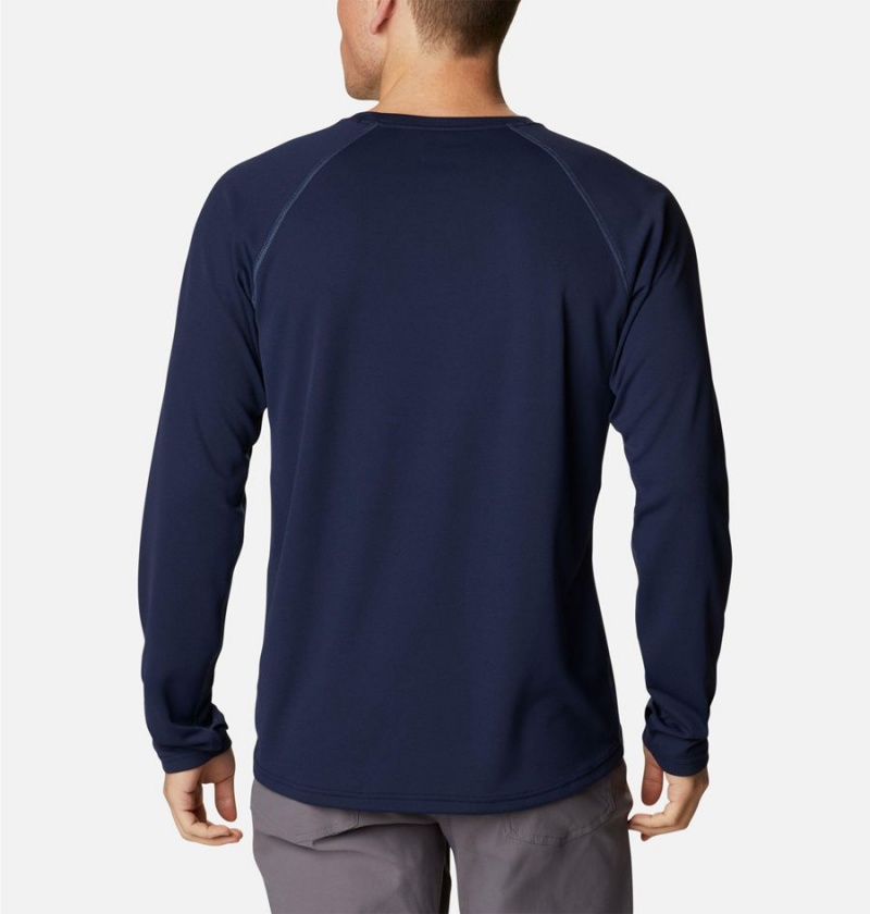 Navy Men's Columbia Narrows Pointe Long Sleeve T-Shirt | ULYEX-7504