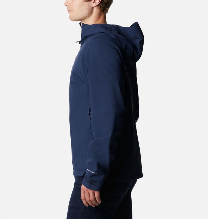 Navy Men's Columbia Omni-Tech Ampli-Dry Shell Rain Jacket | VKCQU-9438