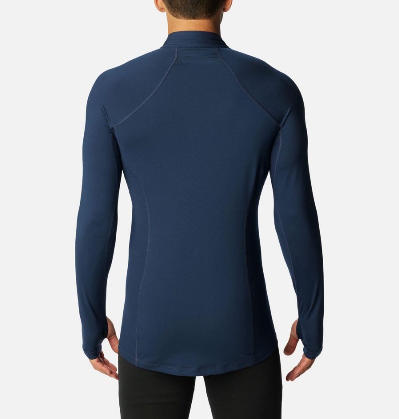 Navy Men's Columbia Omni Heat Midweight Baselayer Half Zip T-Shirt | HUAYW-3768