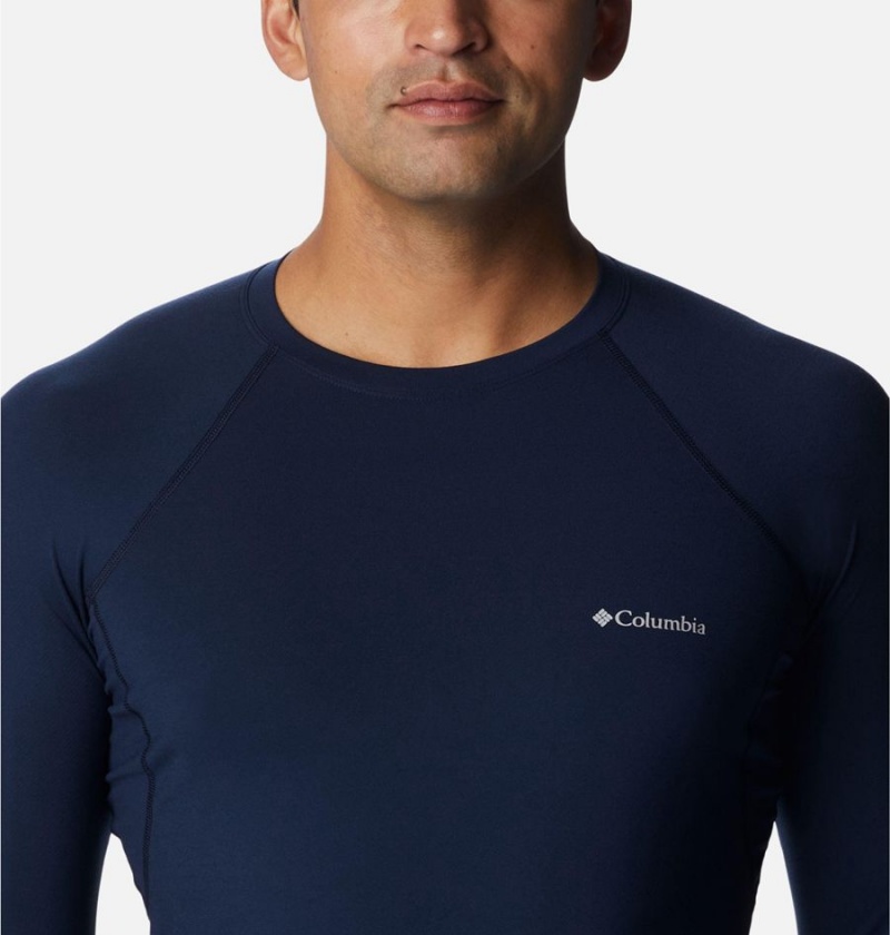 Navy Men's Columbia Omni Heat Midweight Baselayer Crew T-Shirt | REVGP-9720