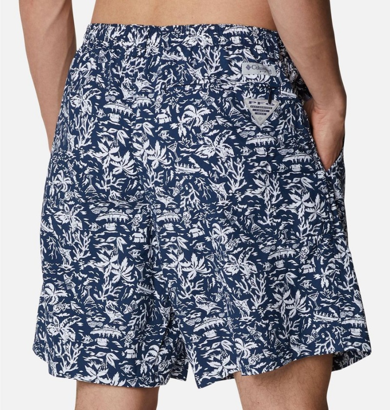 Navy Men's Columbia PFG Super Backcast Water Shorts | IDRWC-6547