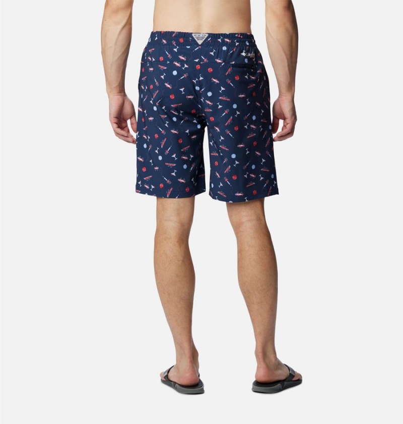 Navy Men's Columbia PFG Super Slack Tide Hybrid Water Shorts | VULOG-3904