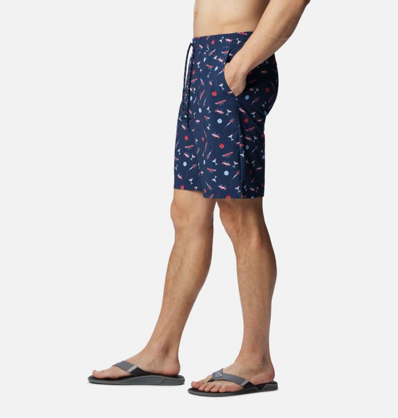 Navy Men's Columbia PFG Super Slack Tide Hybrid Water Shorts | VULOG-3904